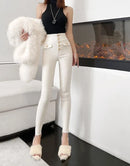Pants for Woman White Skinny High Waist Shot Trousers Slim Fit Women's Jeans Medium Hippie Fitted Good Quality Cheap Wholesale Z