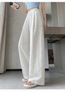 Cotton and Linen Women's Wide Leg Full Pants High Waist Summer Female Elegant Minimalism Straight Loose Trousers 2026 Autumn