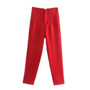 MUJER Office Wear High waist Pants for Women Formal Pants Office outfits Pencil Trousers Black Pink White Fashion Ladies Pants