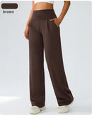 Yoga wide leg pants for women high waisted loose straight leg pants casual sports yoga pants women's outerwear