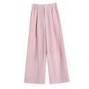 Cotton and Linen Women's Wide Leg Full Pants High Waist Summer Female Elegant Minimalism Straight Loose Trousers 2026 Autumn