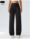Yoga wide leg pants for women high waisted loose straight leg pants casual sports yoga pants women's outerwear
