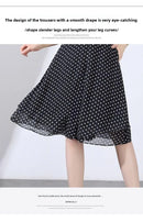 High Waist Wide Leg Pants Women Summer Loose Thin Chiffon Five-Quarter Length Anti-Light Skirt Trendy Casual Trousers
