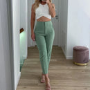 MUJER Office Wear High waist Pants for Women Formal Pants Office outfits Pencil Trousers Black Pink White Fashion Ladies Pants