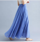 Boho Cotton Linen Beach Long Skirt Women Vintage Casual Solid A-line High Waist Dance Floor-Length Maxi Skirt Spring Summer New