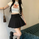 Pleated Mini Skirts Women High Waisted Aesthetic Preppy All-match Summer Kawaii Clothes Cute Korean Fashion Мини Юбки Girls Pure
