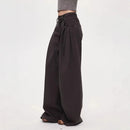 Women High Waist Wide Leg Pants 2025 Autumn Retro Cargo Wide Leg Pants Women's Curved Straight Floor Length Loose Casual Trouser