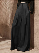 Wide Leg Pants Women Full Length High Waist Baggy Casual Solid Minimalist Pantalones De Mujer Thin Elegant Ropa Vintage Ladies