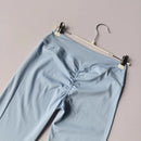 High Waist Pleated Wide Leg Pants for Women Autumn Cross Sexy Peach Hip Micro Flared Yoga Breathable Outdoor Fitness Trousers