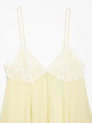 Vestido Curto Feminino Amarelo Chic com Alças e Renda - Sexy Cor Sólida Costas Abertas Praia Férias 2026