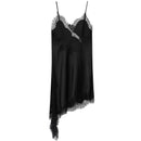 Vestido Feminino Elegante de Cetim com Renda Assimétrica - Sexy Festa Noite