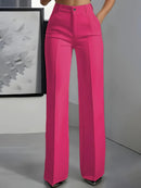 Lady Suit Pants Fashion Solid High Waist Straight Long Pants For Women Elegant Office Women's Clothing Autumn Winter Clothes New