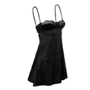 Vestido Mini de Cetim com Renda e Costas Abertas - Y2K Streetwear