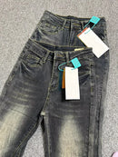 Summer High Waist Slim Black Grey Jeans American Style Vintage Long Pants Oversized Washed Denim Flare Pants Women Spring