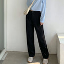 High Waist Women Suit Pants Fall Straight Office Ladies Korean Fashion Trousers Casual Button Loose Female Black Pants New