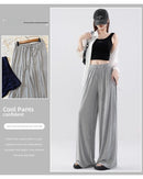 ay Wide Leg Pants Women's High Waist Loose Drapey Cool Casual Trousers Modal Cotton Comfortable Breathable Straight Cut
