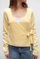 New Fashion Womens V Neck Knit Cardigan Long Sleeve Wrap Tie Side Solid Color Sweater Fall Tops Hot Sale S M L