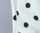 Vestido Feminino Branco com Poa e Halter - Sexy Costas Abertas Amarrão Evasê Elegante Festa Verão