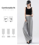 ay Wide Leg Pants Women's High Waist Loose Drapey Cool Casual Trousers Modal Cotton Comfortable Breathable Straight Cut
