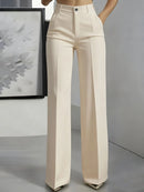 Lady Suit Pants Fashion Solid High Waist Straight Long Pants For Women Elegant Office Women's Clothing Autumn Winter Clothes New