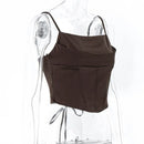 Spaghetti Strap Tank Top Sexy Backless Bandage Skinny Crop Tops 2023 Summer Elegant Lace Up Party Streetwear Women Camis