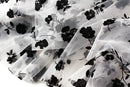 New 2024 Fashion Elegant Floral Summer Tulle Skirt Womens Spring Summer High Waist Pleated Skirts Ladies Blue Maxi Skirt Female