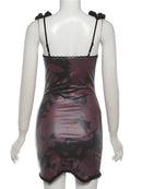 Vestido Mini Feminino Bodycon com Renda Patchwork - Sexy Decote Baixo Costas Abertas Sem Manga Festa Clube