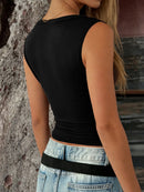 Women's V Neck Sleeveless Crop Tank Top 2025 Summer Slim Fit Solid Color Casual Camisole Tops