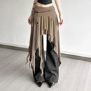 Pleated Stacked Women Skirts Classic Solid High Waist Straight Sheath Maxi Bottoms Female Elegant All-matched Streetwear