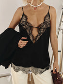 Lace Blouse Shirt Women Tops Summer High Quality Spaghetti Strap Blouse Shirt Elegant Simple Lady Basic Solid Sleeveless Blusa