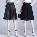 High Waist Wide Leg Pants Women Summer Loose Thin Chiffon Five-Quarter Length Anti-Light Skirt Trendy Casual Trousers