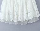 Vestido Feminino Branco com Renda Bordada e Halter - Sem Manga Costas Abertas Sexy Linha A Festa 2025