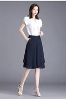 High Waist Wide Leg Pants Women Summer Loose Thin Chiffon Five-Quarter Length Anti-Light Skirt Trendy Casual Trousers