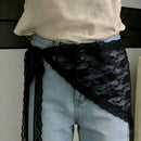 2025 HOT SALE! Y2K Women Lace Tulle Bandage Skirt Stacked Lace Half Skirt Layering Small Butt Curtain Flower Triangle Hair Scarf