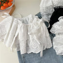 Lace Mini Skirts Women Elegant Sweet Lolita Short Skirts High Waist Y2k Streetwear Ruffle Skirts Lace Trim Butt Curtain Skirt