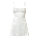 Vestido Mini de Cetim com Renda e Costas Abertas - Y2K Streetwear