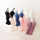 Sexy Women Crop tops Padded spaghetti strap Tank Top Women  built in bra off shoulder Camisole Seamless Tank Lingerie Underwear