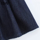 Vestido Jeans Feminino Mini com Costas Abertas - Chique Outono Inverno