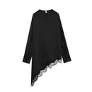 MUJER Lace Long Shirts and Blouses for Women Asymmetric Women's Blouse Streetwear Casual Blouses Woman Vintage Tops Woman 2026
