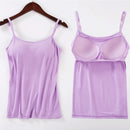 Sexy Women Crop tops Padded spaghetti strap Tank Top Women  built in bra off shoulder Camisole Seamless Tank Lingerie Underwear