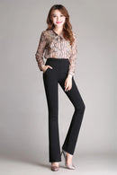 Flare pants female high waist micro trousers work