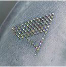 High waisted Jeans For Summer 2025 New Loose Elastic waist Hot pressed Diamond Pants Women's Casual Denim Trousers