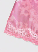 Vestido Mini de Renda Estampado com Alças Finas - Estilo Resort