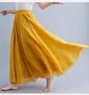 Boho Cotton Linen Beach Long Skirt Women Vintage Casual Solid A-line High Waist Dance Floor-Length Maxi Skirt Spring Summer New
