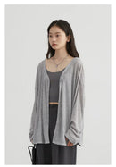 Women's Cardigan New V-neck Long Sleeved Female Shirt Female Jumpers Sun Protection Woman Top Spring Summer Knitted Cardigan