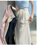 Cotton and Linen Women's Wide Leg Full Pants High Waist Summer Female Elegant Minimalism Straight Loose Trousers 2026 Autumn