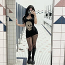 Vestido Mini de Veludo com Decote V e Manga Longa - Outono Inverno Elegante