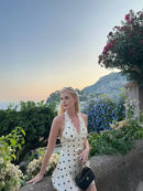 Vestido Halter Mini Feminino com Renda e Poá - Elegante, Sexy, Costas Abertas - Verão 2025