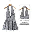 Vestido Feminino Branco com Renda Bordada e Halter - Sem Manga Costas Abertas Sexy Linha A Festa 2025