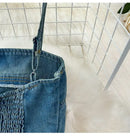 Faionable Denim ter Ne Crop Top And High Waist  Skirt Women's Set Summer Polyester Material Youthful Sle